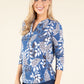 Half Zip Leaf Print Top