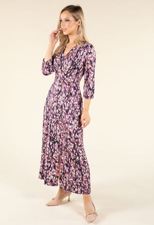 Abstract Paint Design Wrap Dress