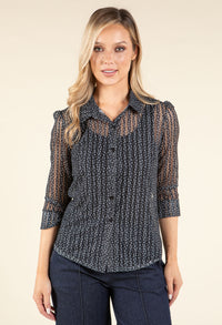 Polka Dot Mesh Shirt