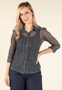 Polka Dot Mesh Shirt