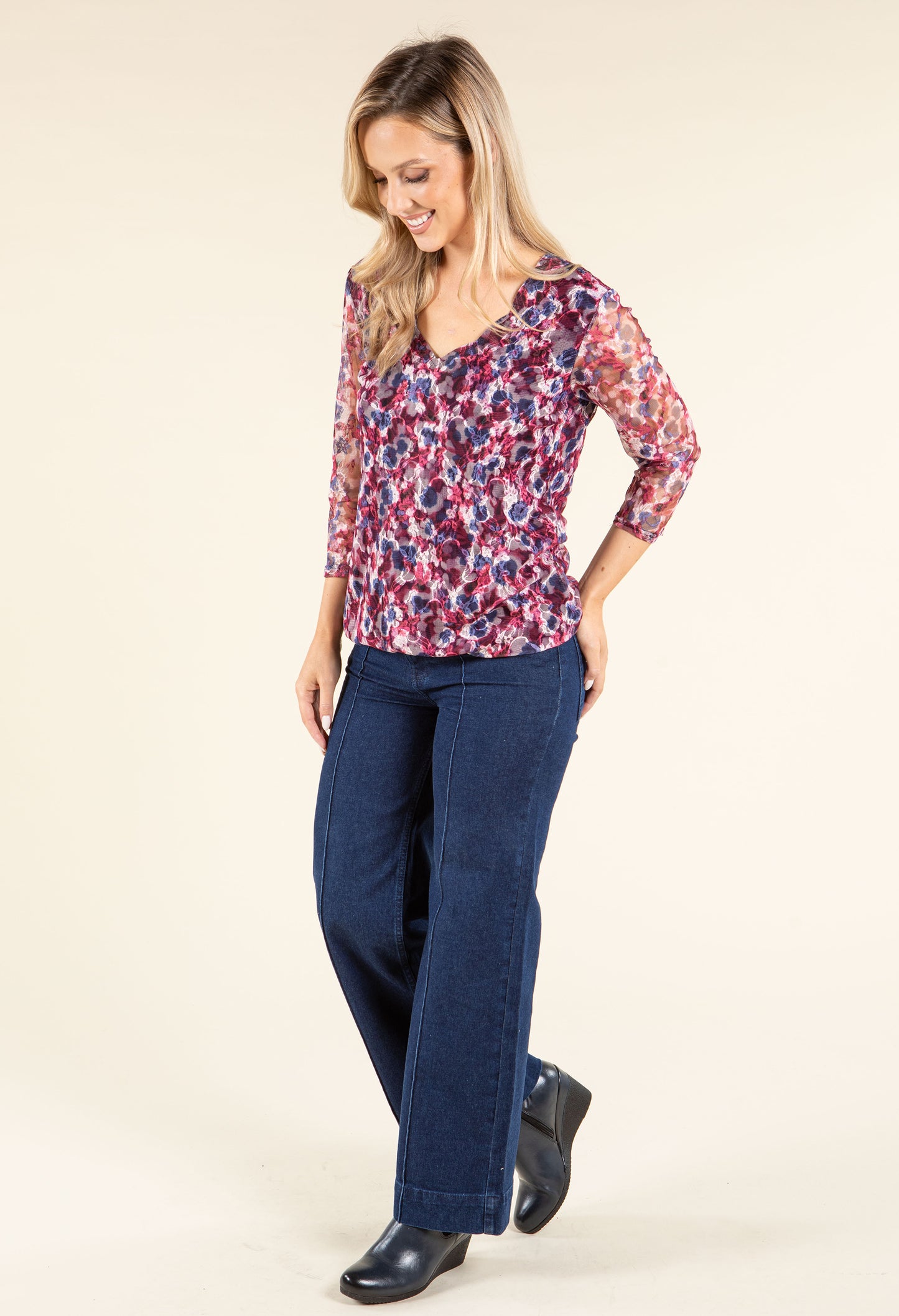 Scallop Neckline Lace Blouse