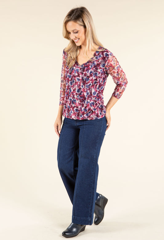 Scallop Neckline Lace Blouse