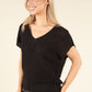 Lurex Knit Short Sleeve Top