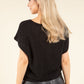 Lurex Knit Short Sleeve Top