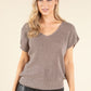 Lurex Knit Short Sleeve Top