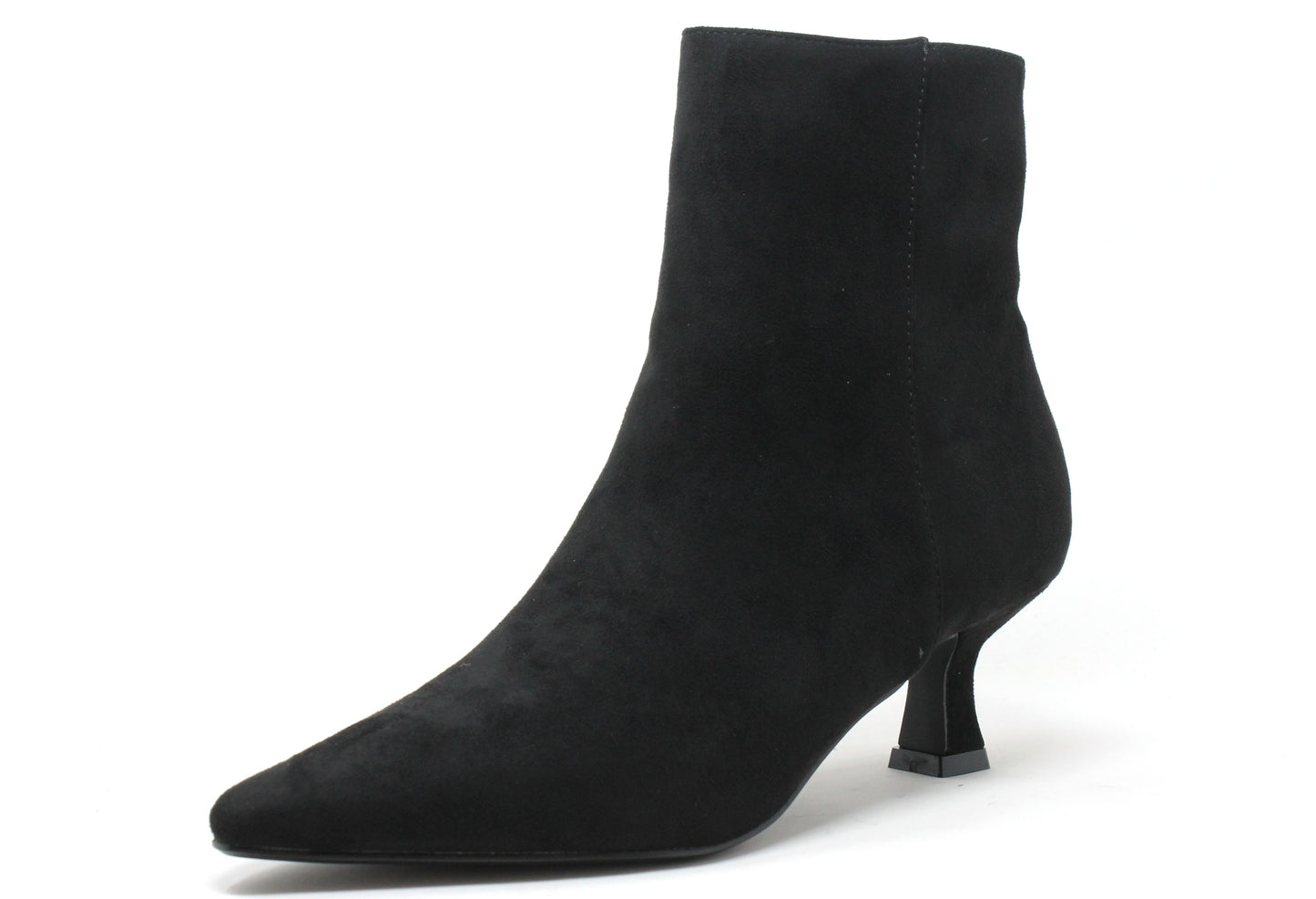 Black ankle boot on a white background