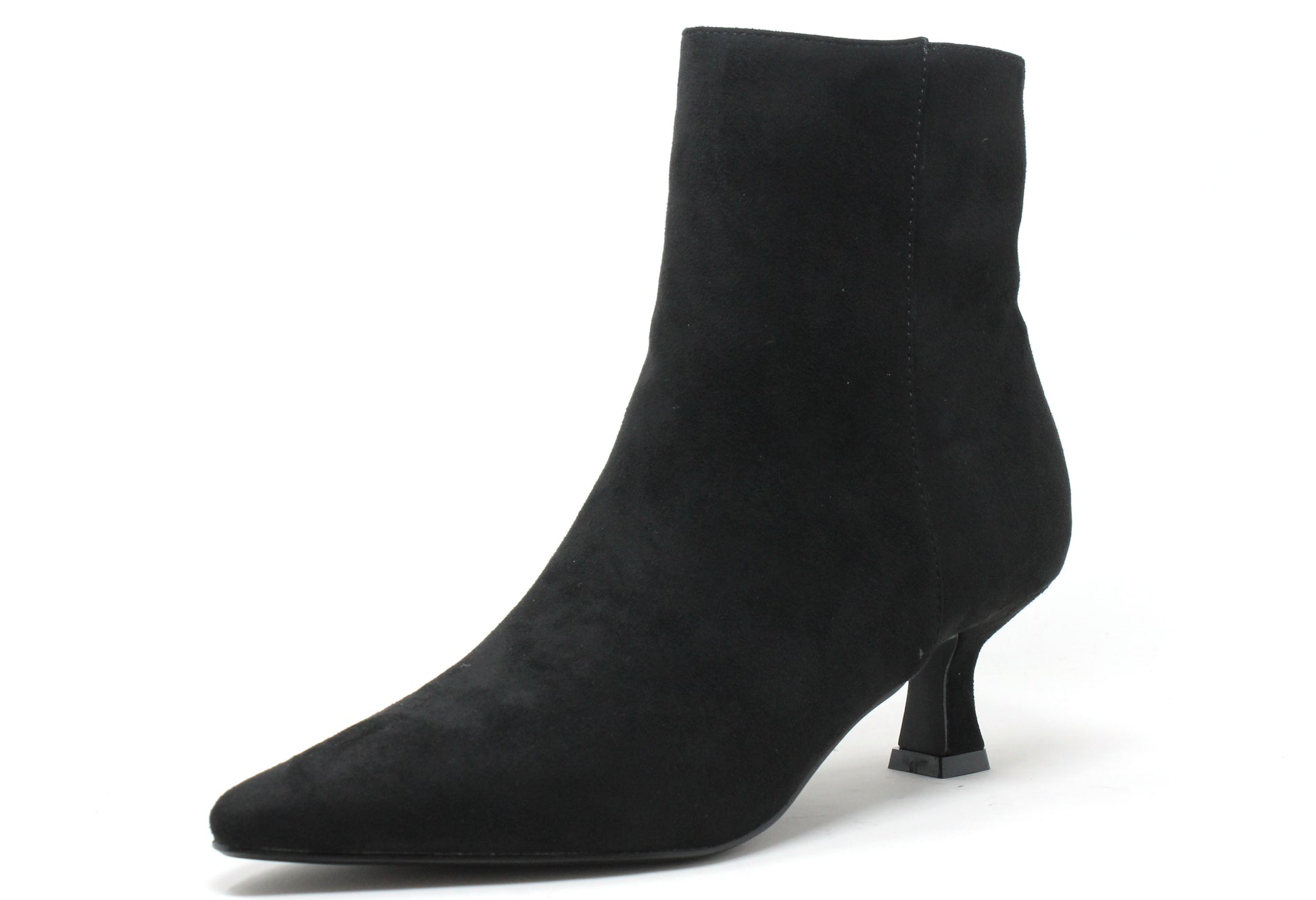 Black ankle boot on a white background
