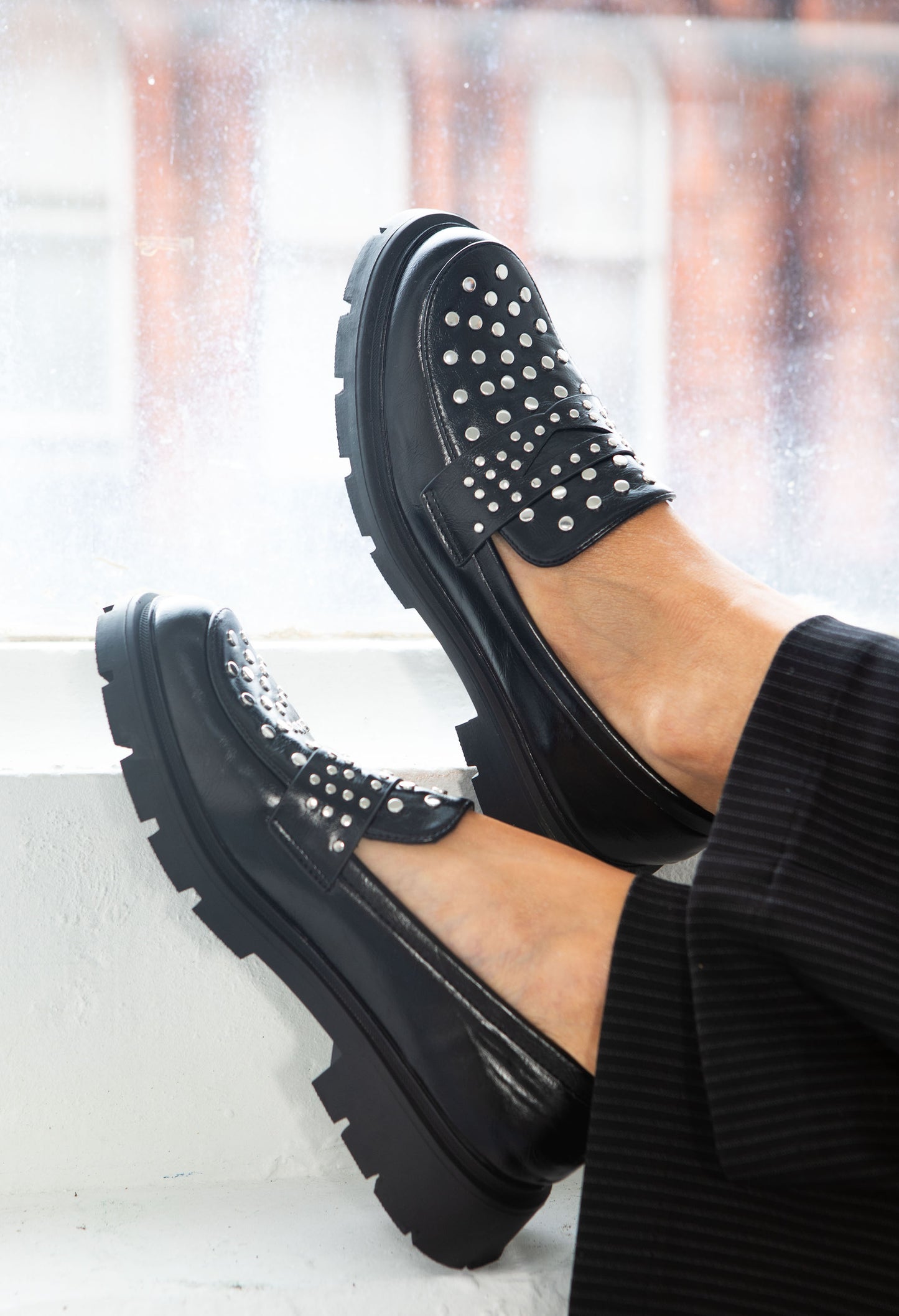 Silver Studded Loafer