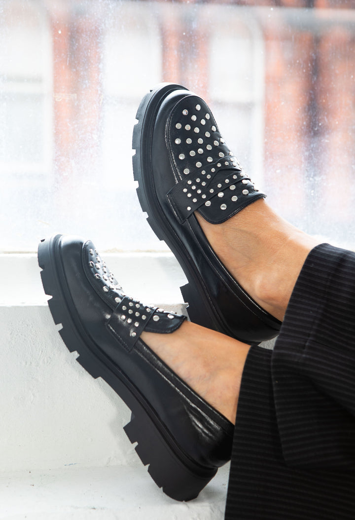 Silver Studded Loafer