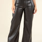 Faux Leather Wide Leg Trousers