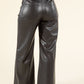 Faux Leather Wide Leg Trousers
