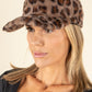 Faux Fur Leopard Baseball Cap