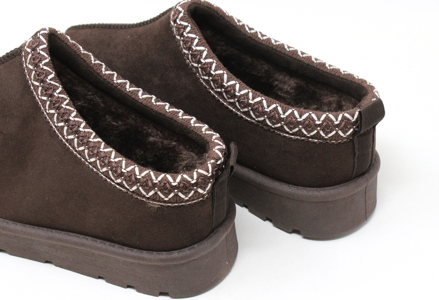 Chocolate Trim Low Slip On Boot
