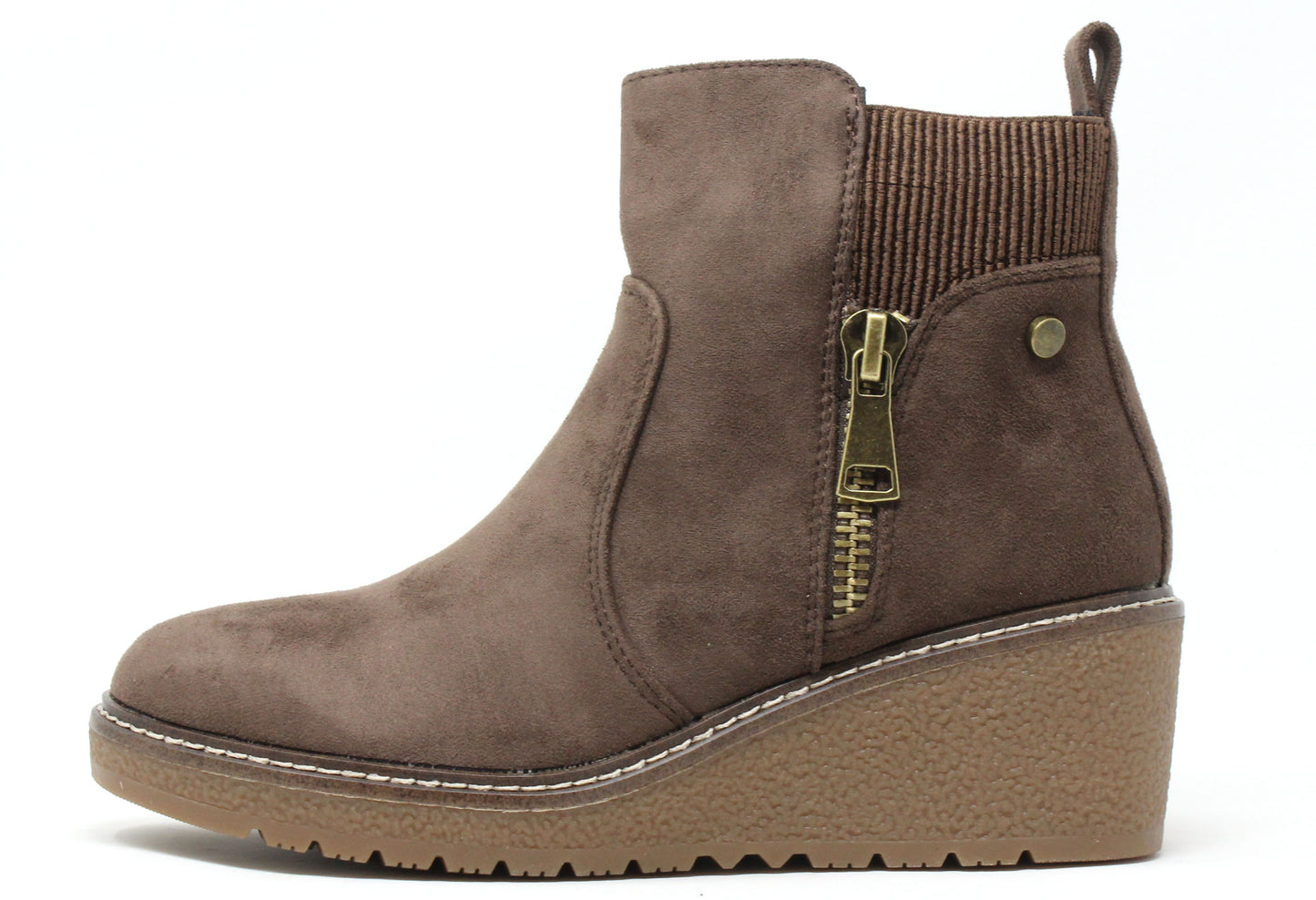Faux Suede Wedge Boot