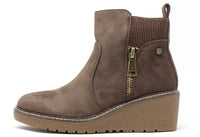 Faux Suede Wedge Boot