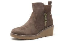 Faux Suede Wedge Boot
