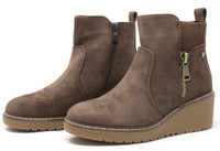 Faux Suede Wedge Boot