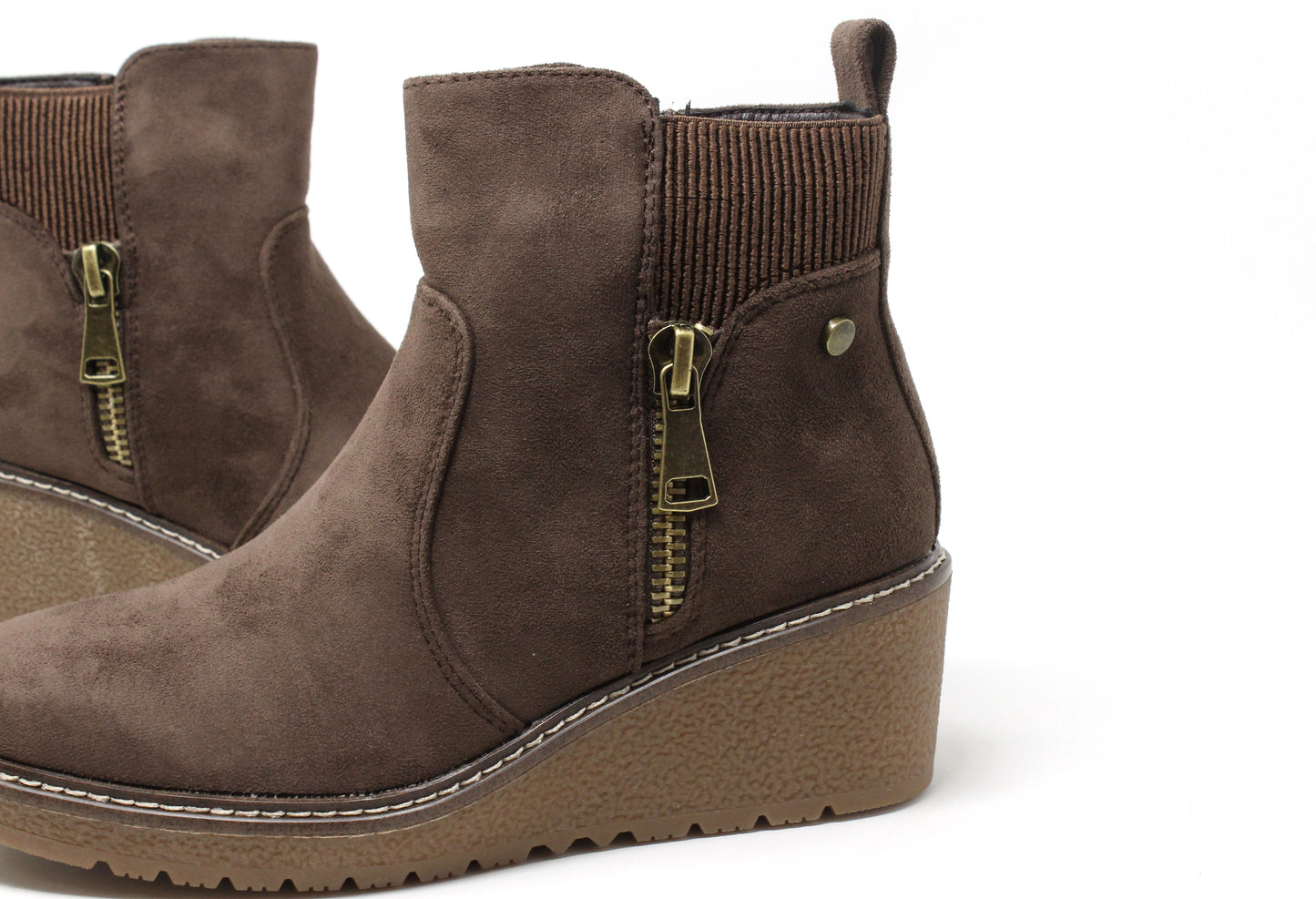 Faux Suede Wedge Boot