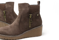 Faux Suede Wedge Boot