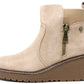 Faux Suede Wedge Boot