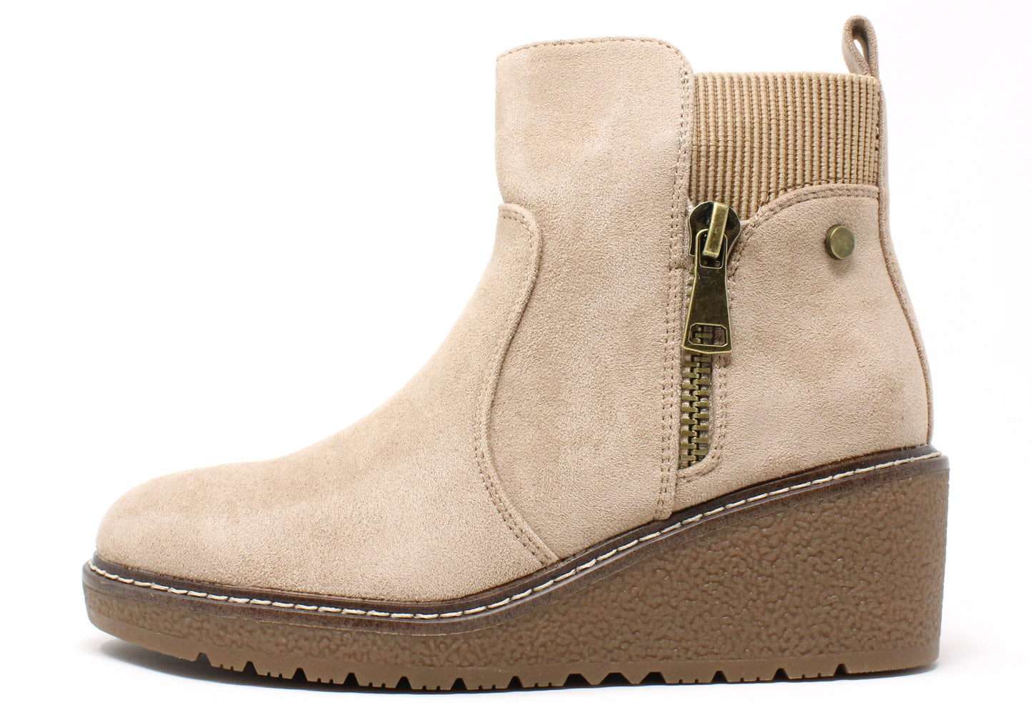 Faux Suede Wedge Boot