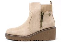 Faux Suede Wedge Boot