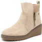 Faux Suede Wedge Boot