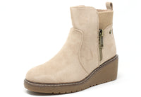 Faux Suede Wedge Boot