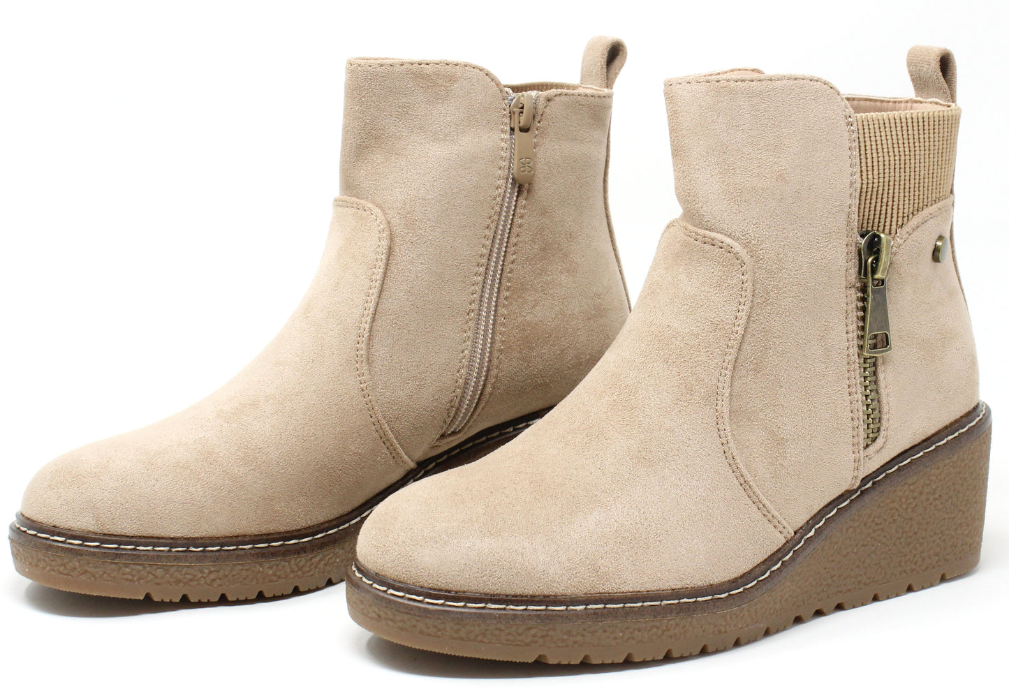 Faux Suede Wedge Boot