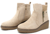 Faux Suede Wedge Boot