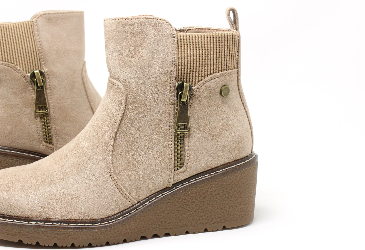 Faux Suede Wedge Boot