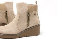Faux Suede Wedge Boot