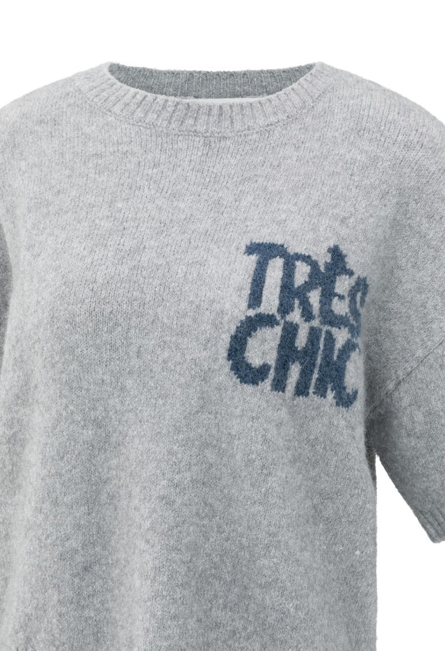 Knitted Short Sleeve Sweater