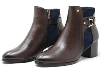 Faux Suede Panel Ankle Boot