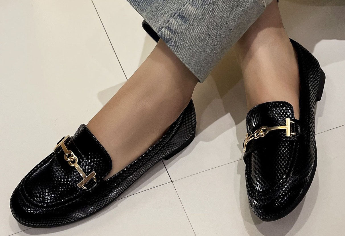 Faux Snake Effect Loafer