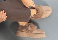 Flatform Faux Fur Trim Boots