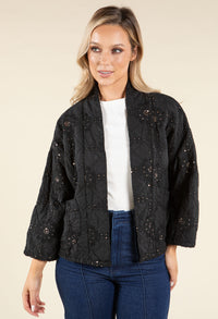 Floral Embroidered Quilted Jacket
