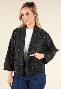Floral Embroidered Quilted Jacket
