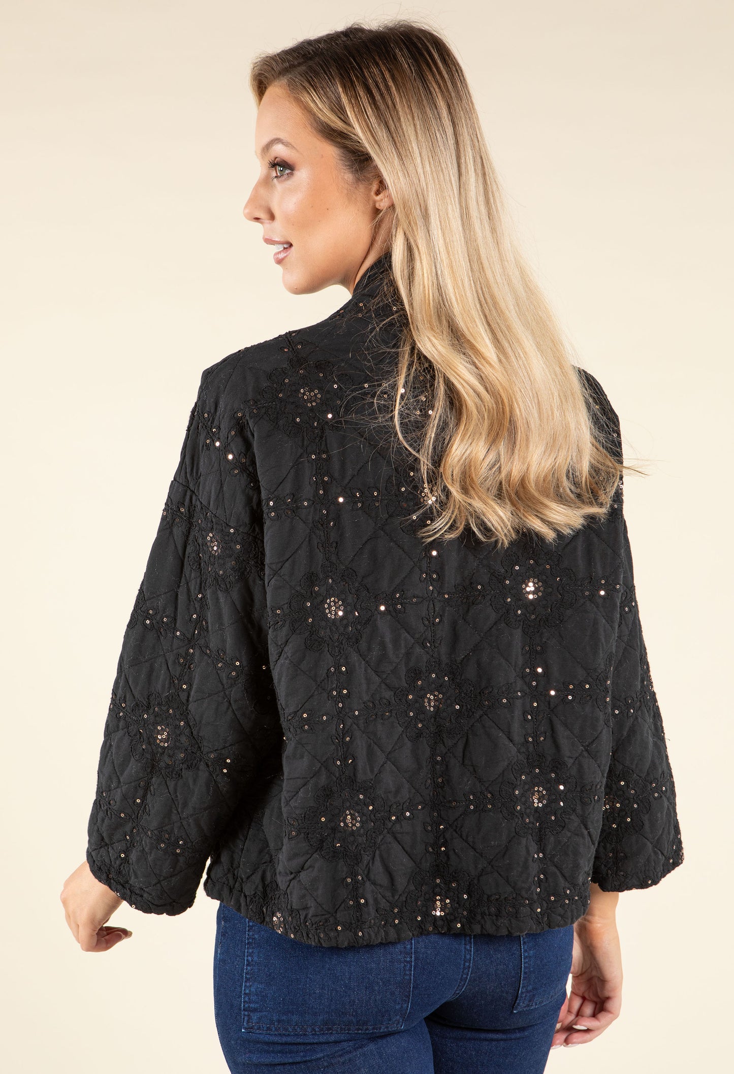 Floral Embroidered Quilted Jacket