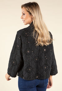 Floral Embroidered Quilted Jacket