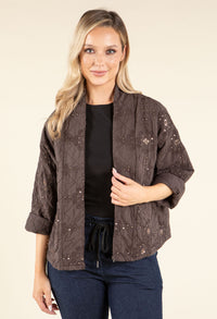 Floral Embroidered Quilted Jacket