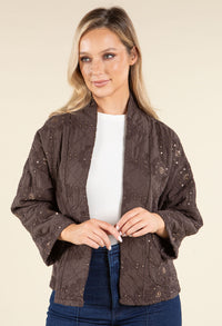 Floral Embroidered Quilted Jacket