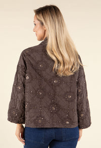 Floral Embroidered Quilted Jacket