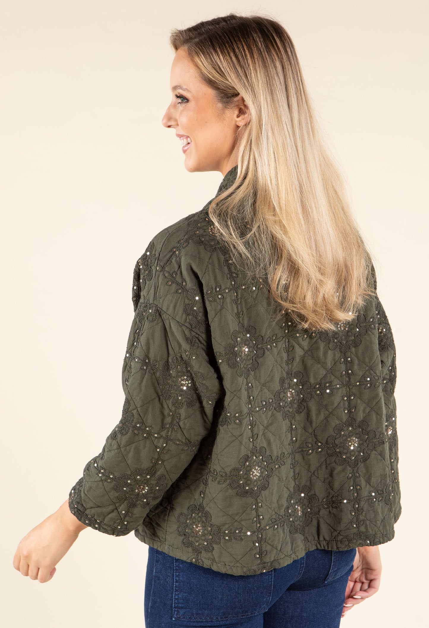 Floral Embroidered Quilted Jacket