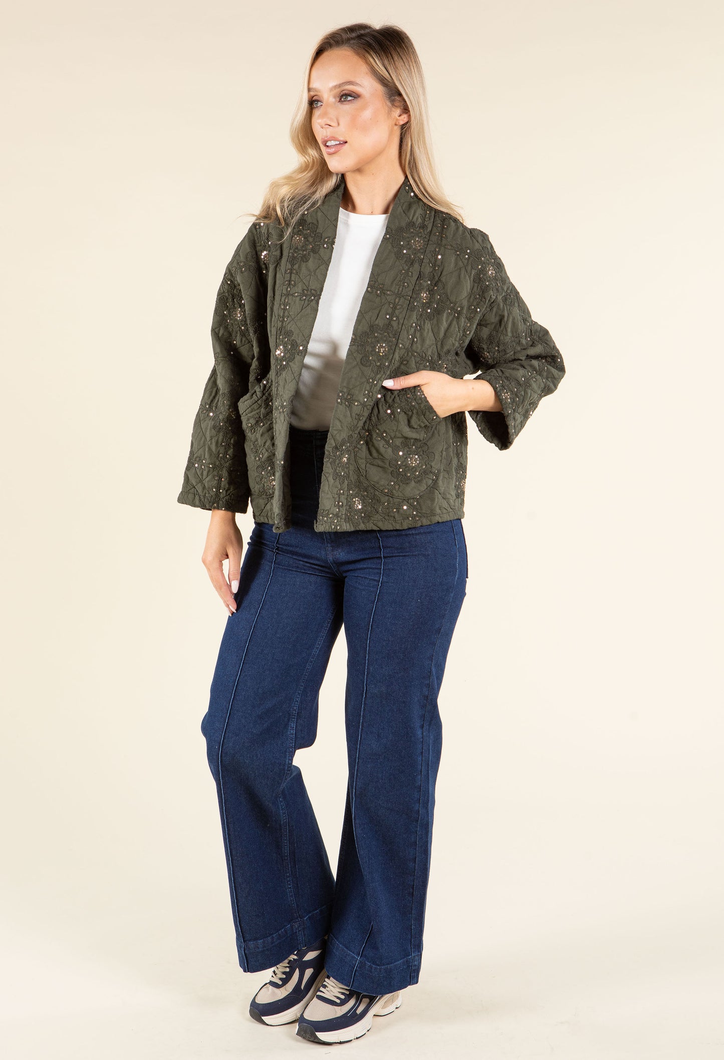 Floral Embroidered Quilted Jacket