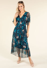 Floral Design Mesh Dress