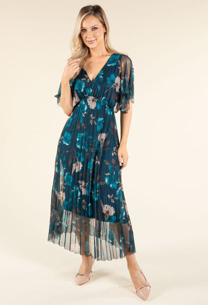 Floral Design Mesh Dress