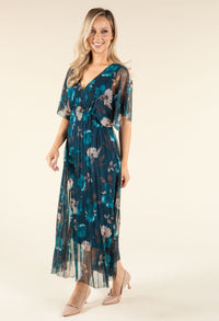 Floral Design Mesh Dress