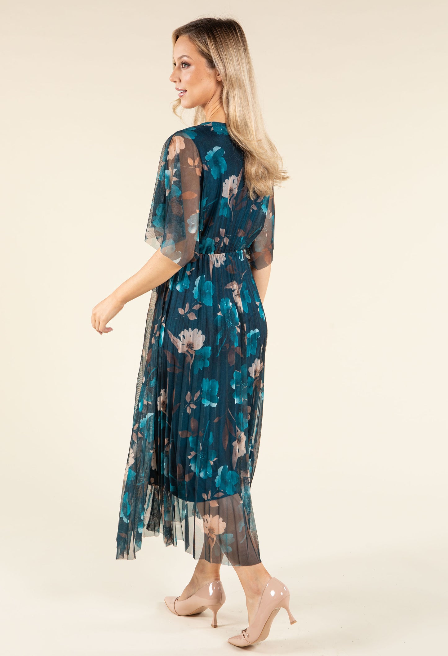 Floral Design Mesh Dress