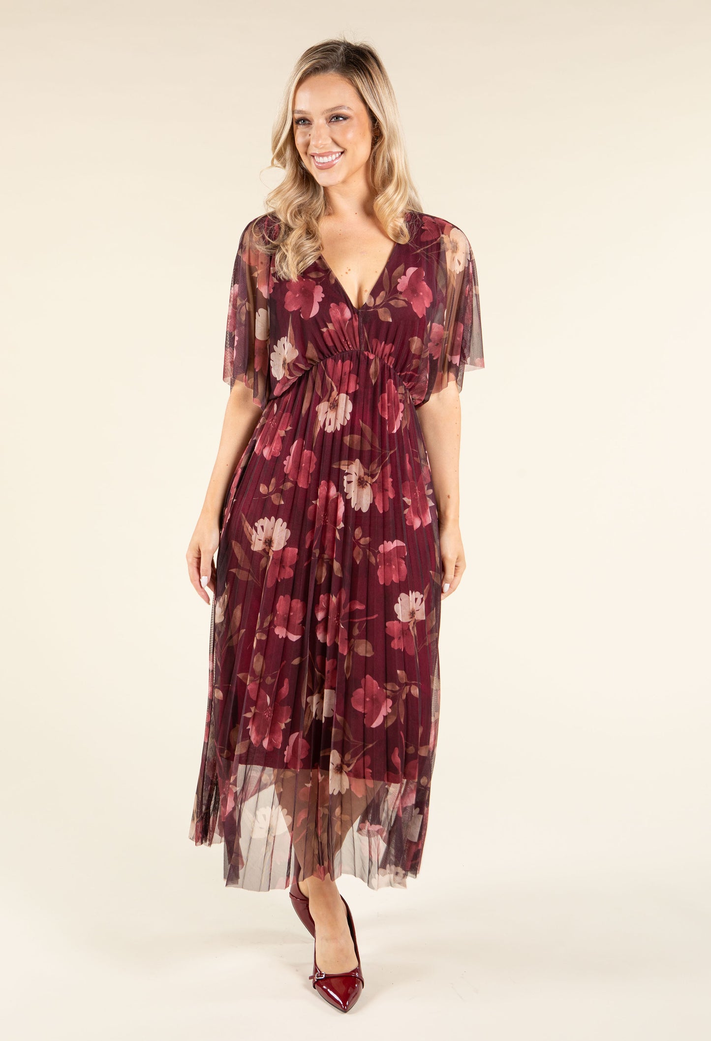 Floral Design Mesh Dress